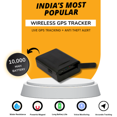 Wireless GPS Tracker Car, Bike, Luggage, & Kids School Bag 10,000 mAh Battery