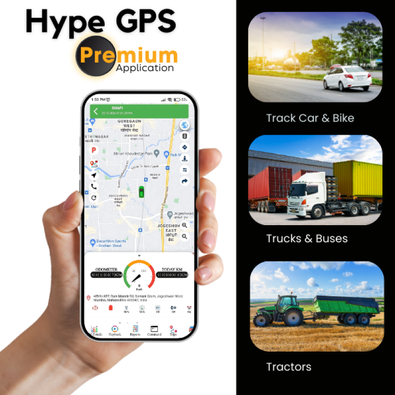 GPS Tracker for Bike, Car, Scotty, Truck, Bus Electric Vehicles GPS Device Real-Time Tracking with ignition, Overspeed, Geo-fence, Parking Alerts)