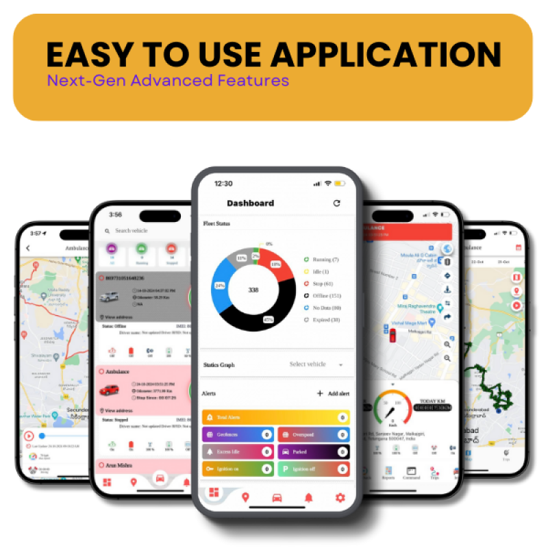 GPS Tracker for Bike, Car, Scotty, Truck, Bus Electric Vehicles GPS Device Real-Time Tracking with ignition, Overspeed, Geo-fence, Parking Alerts)